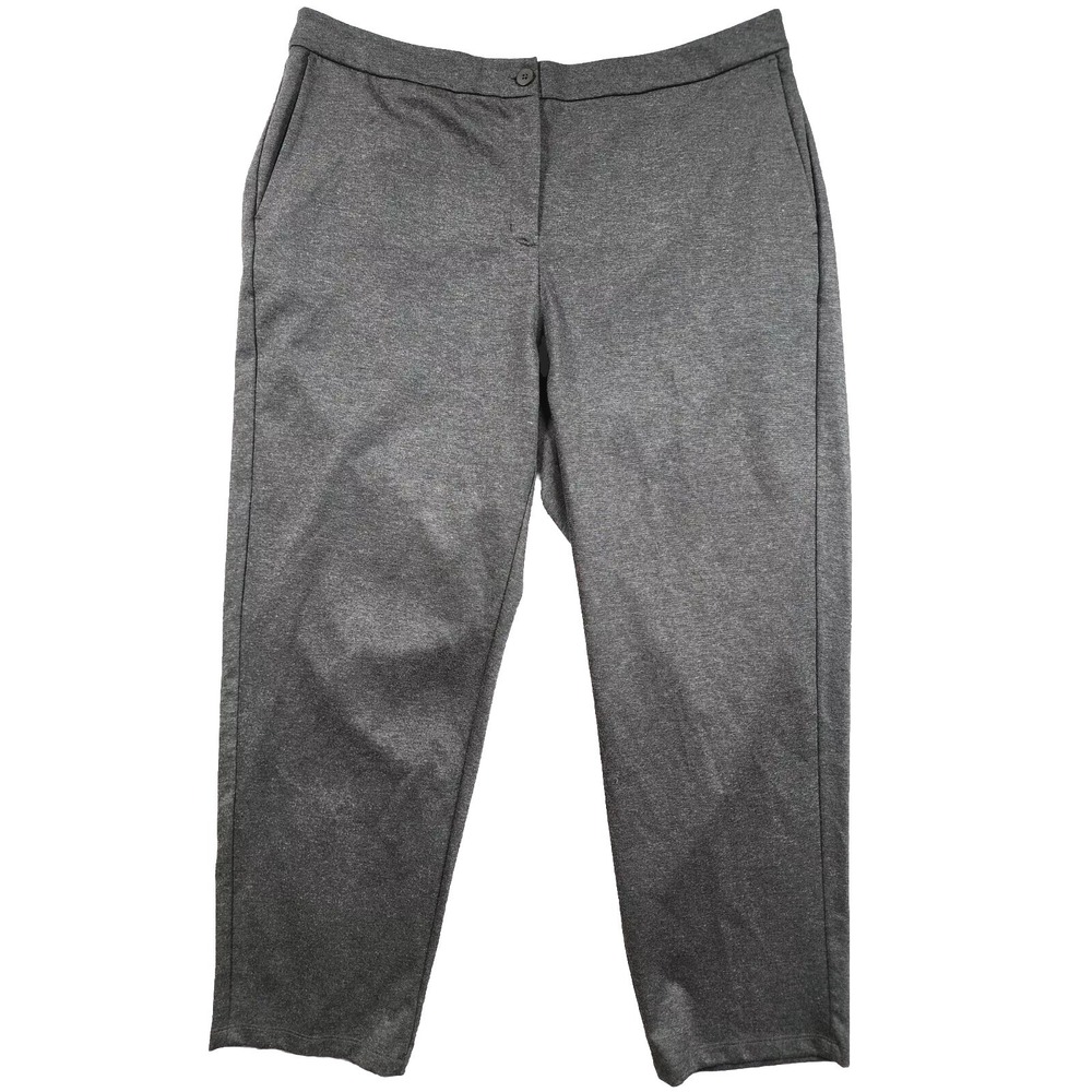 NWT Eileen Fisher Melange Tencel Ponte Slouchy Ankle Pant Womens XL Charcoal